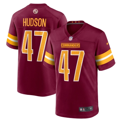 Men's Washington Commanders Khaleke Hudson  Burgundy Game Jersey 01