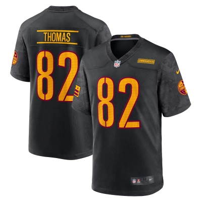 Men's Washington Commanders Logan Thomas Black Alternate Game Player Jersey 01