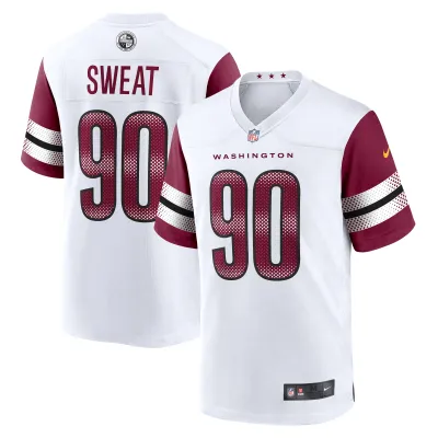 Men's Washington Commanders Montez Sweat  White Game Jersey 01