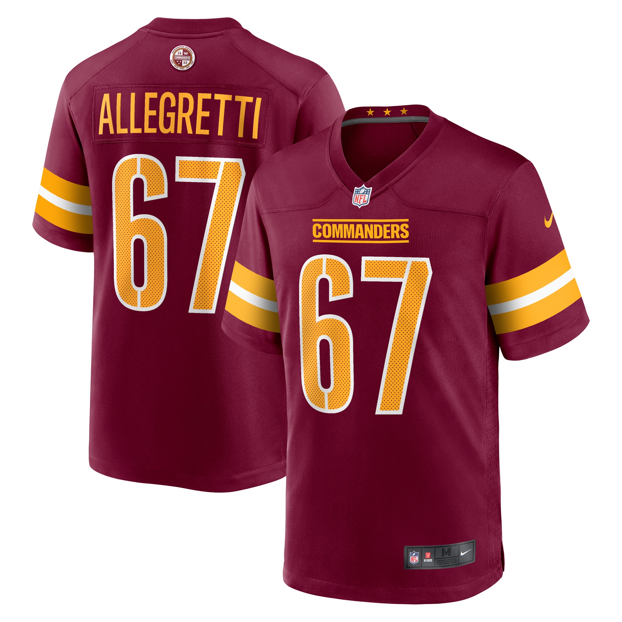Men's Washington Commanders Nick Allegretti  Burgundy Game Jersey