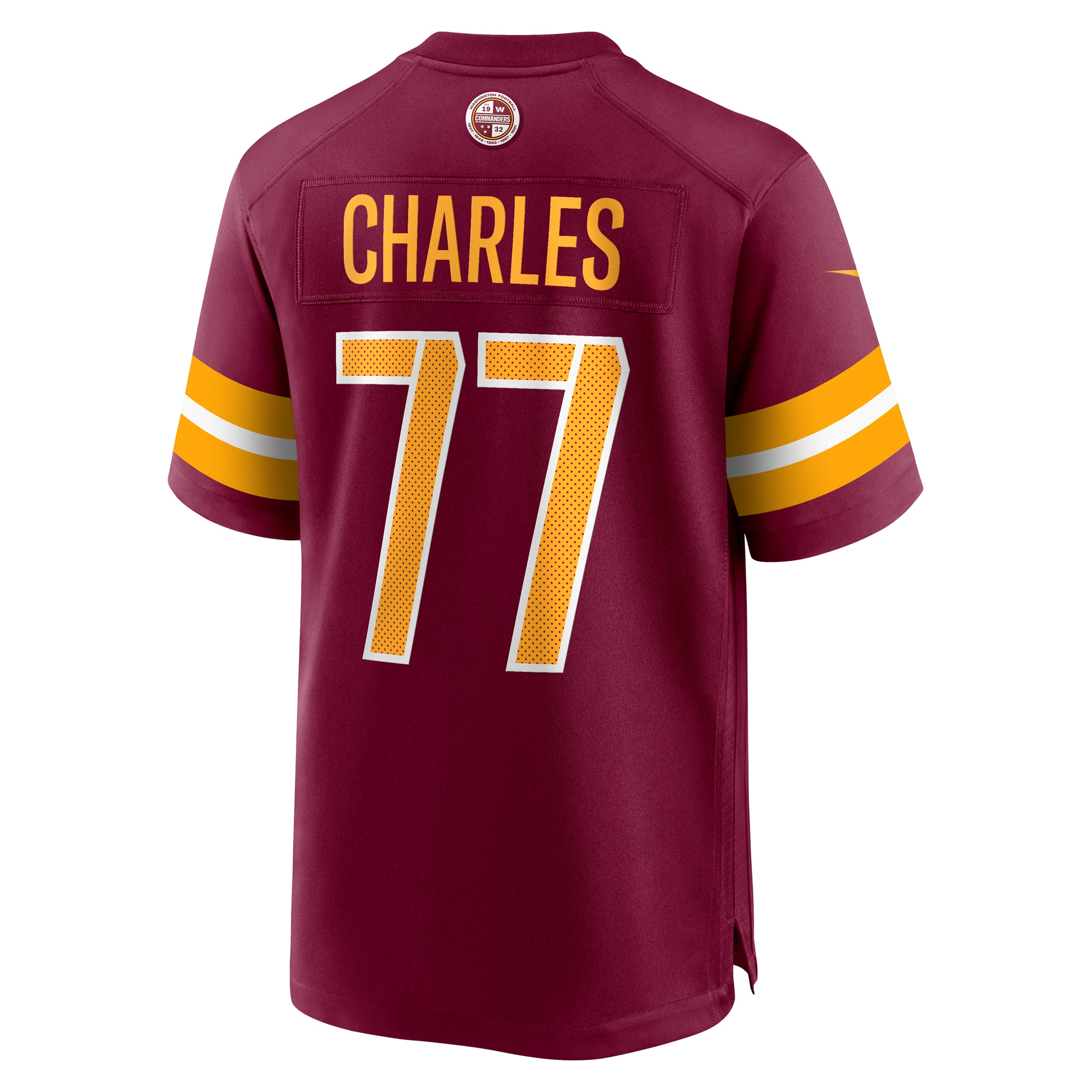 Men's Washington Commanders Saahdiq Charles  Burgundy Game Jersey