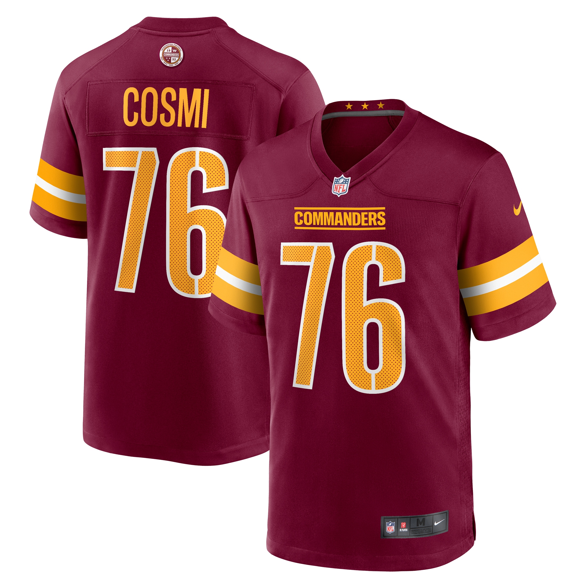 Men's Washington Commanders Sam Cosmi  Burgundy Game Jersey