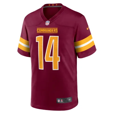Men's Washington Commanders Sam Howell Burgundy Player Game Jersey 02