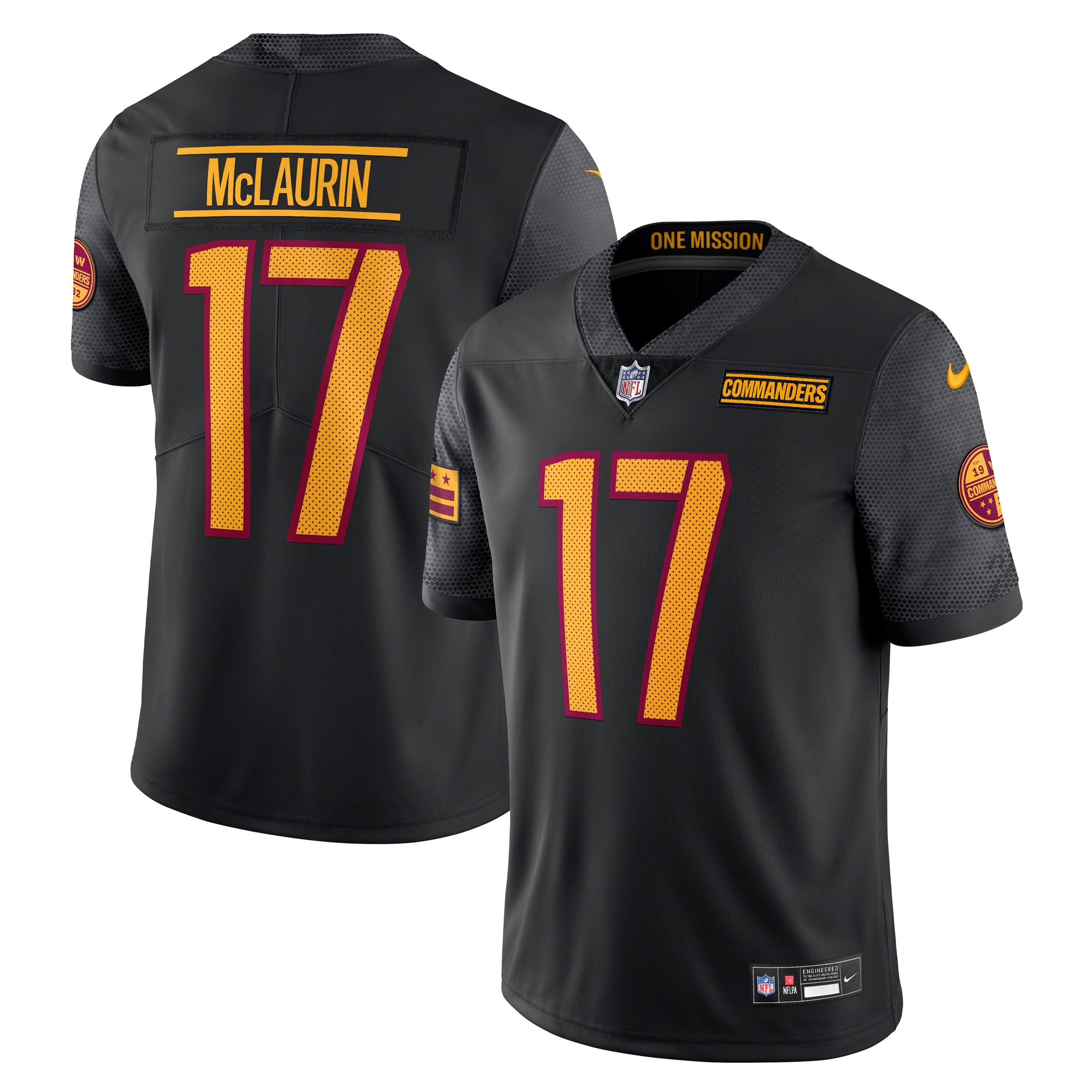 Men's Washington Commanders Terry McLaurin Black Alternate Vapor Untouchable Limited Jersey
