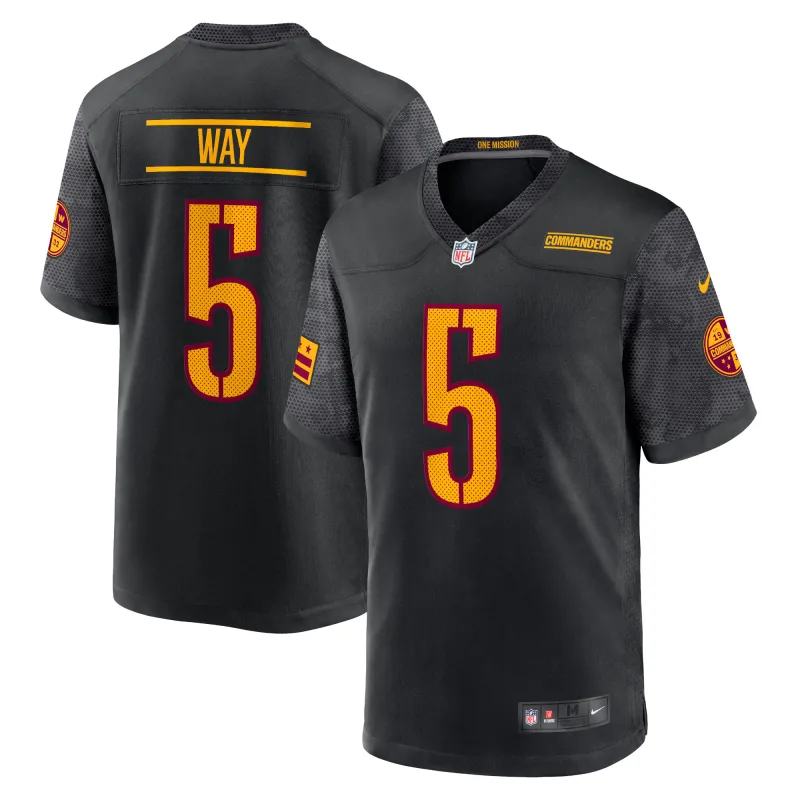 Men's Washington Commanders Tress Way Black Alternate Game Player Jersey
