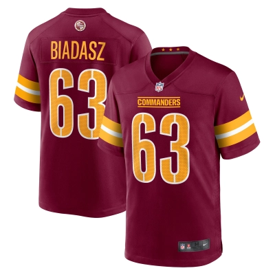Men's Washington Commanders Tyler Biadasz  Burgundy Game Jersey 01