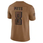 Women's Atlanta Falcons Kyle Pitts Brown 2023 Salute To Service Limited Jersey