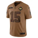 Women's Kansas City Chiefs Patrick Mahomes Brown 2023 Salute To Service Limited Jersey