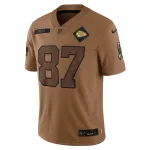 Women's Kansas City Chiefs Travis Kelce Brown 2023 Salute To Service Limited Jersey