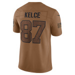 Women's Kansas City Chiefs Travis Kelce Brown 2023 Salute To Service Limited Jersey