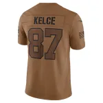 Women's Kansas City Chiefs Travis Kelce Brown 2023 Salute To Service Limited Jersey