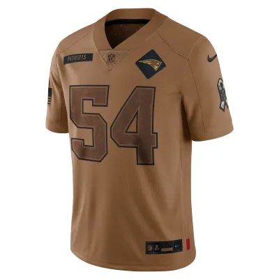 Women's New England Patriots Tedy Bruschi Brown 2023 Salute To Service Retired Player Limited Jersey 02