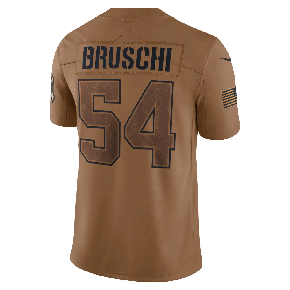 Women's New England Patriots Tedy Bruschi Brown 2023 Salute To Service Retired Player Limited Jersey
