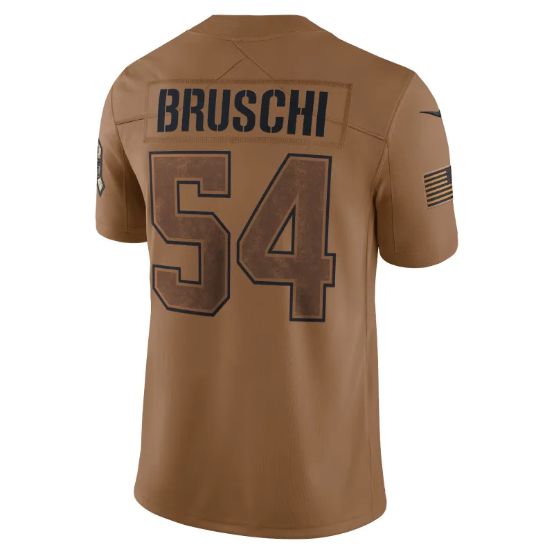 Women's New England Patriots Tedy Bruschi Brown 2023 Salute To Service Retired Player Limited Jersey