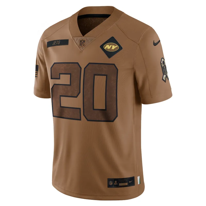 Women's New York Jets Breece Hall Brown 2023 Salute To Service Limited Jersey