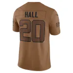 Women's New York Jets Breece Hall Brown 2023 Salute To Service Limited Jersey