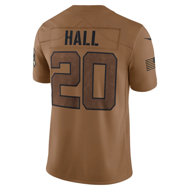 Women's New York Jets Breece Hall Brown 2023 Salute To Service Limited Jersey