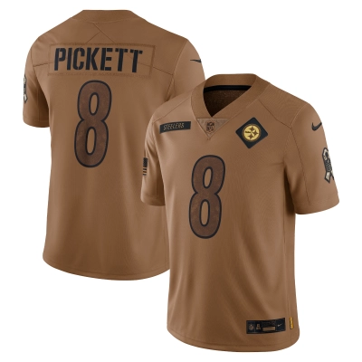 Women's Pittsburgh Steelers Kenny Pickett Brown 2023 Salute To Service Limited Jersey 01