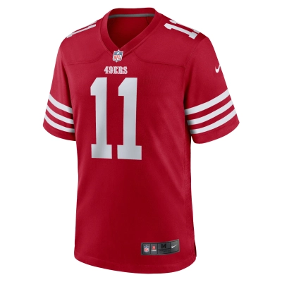 Women's San Francisco 49ers Brandon Aiyuk Scarlet Team Game Player Jersey 02