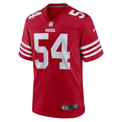 Women's San Francisco 49ers Fred Warner Scarlet Team Game Player Jersey 02