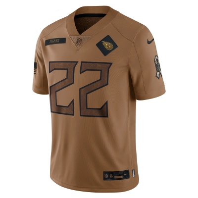 Women's Tennessee Titans Derrick Henry Brown 2023 Salute To Service Limited Jersey 02