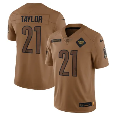 Women's Washington Commanders Sean Taylor Brown 2023 Salute To Service Retired Player Limited Jersey 01