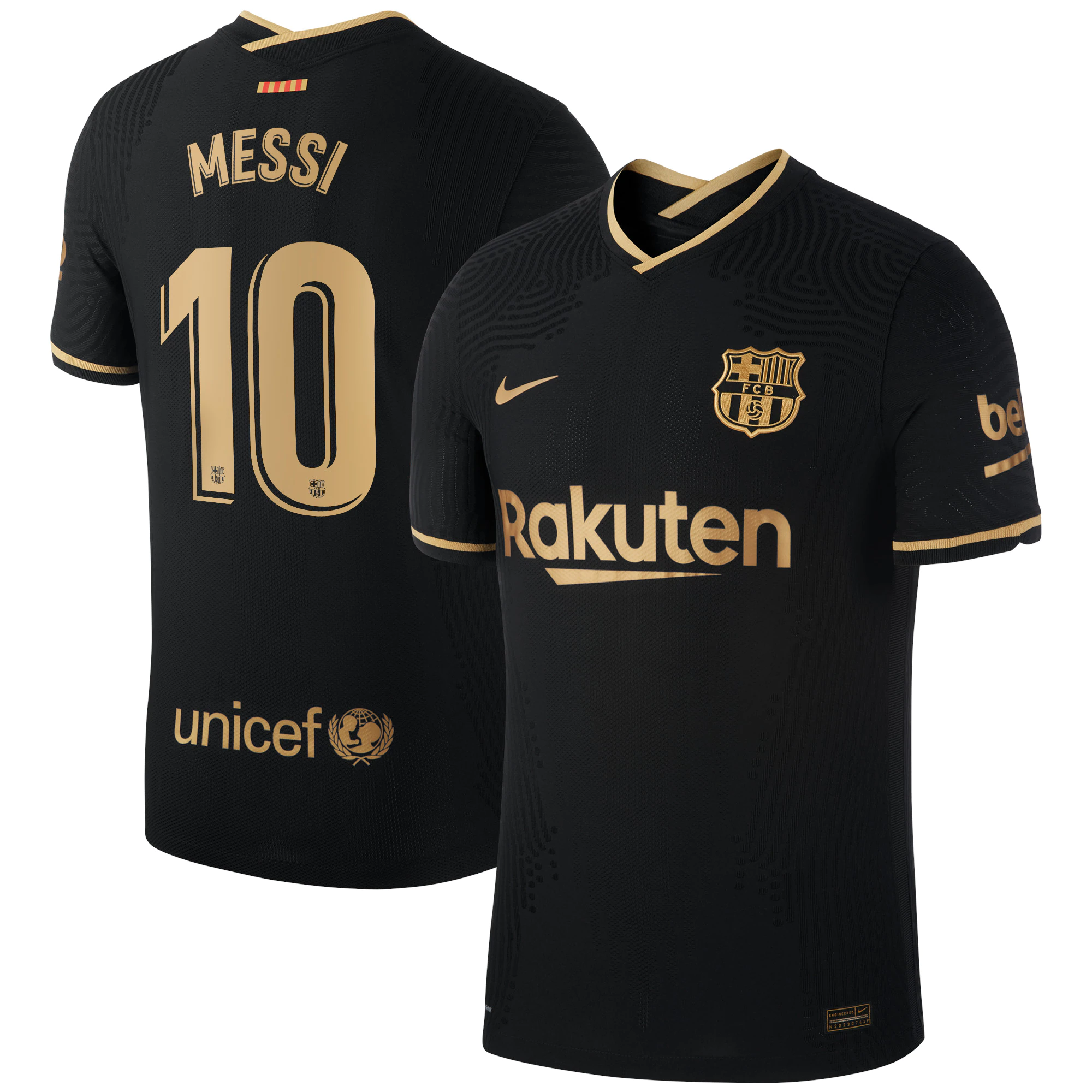 Men's Nike Lionel Messi Black Barcelona 2020/21 Away Replica Jersey