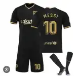 Uniform Men's Nike Lionel Messi Black Barcelona 2020/21 Away Replica Jersey