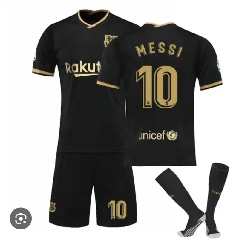 Uniform Men's Nike Lionel Messi Black Barcelona 2020/21 Away Replica Jersey
