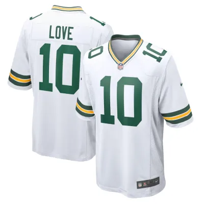 Men's Green Bay Packers Jordan Love Nike White Game Jersey 01