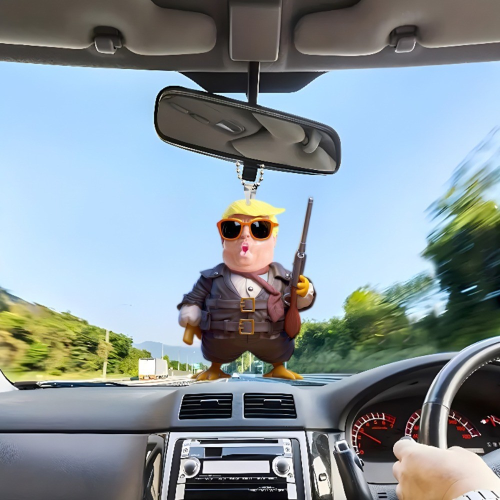 Trump Rearview Mirror Pendant Acrylic Keychain