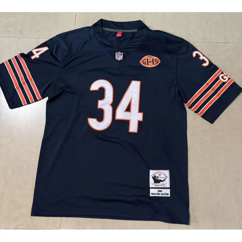 Men's Chicago Bears 1983 Walter Payton Navy Throwback Retired Player Jersey