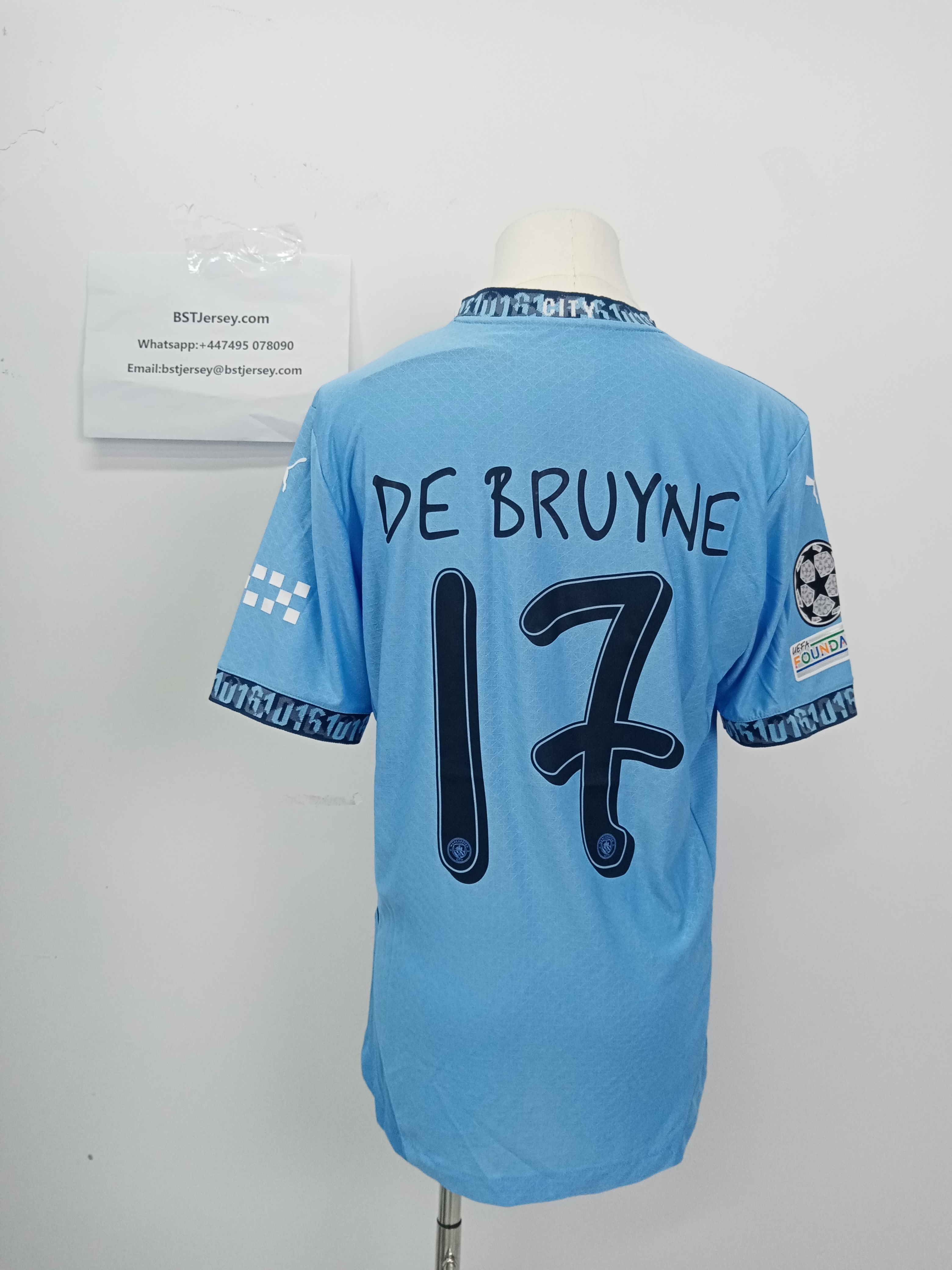 Kevin De Bruyne Manchester City UCL 24/25 Player Home Jersey review HVdfk 03