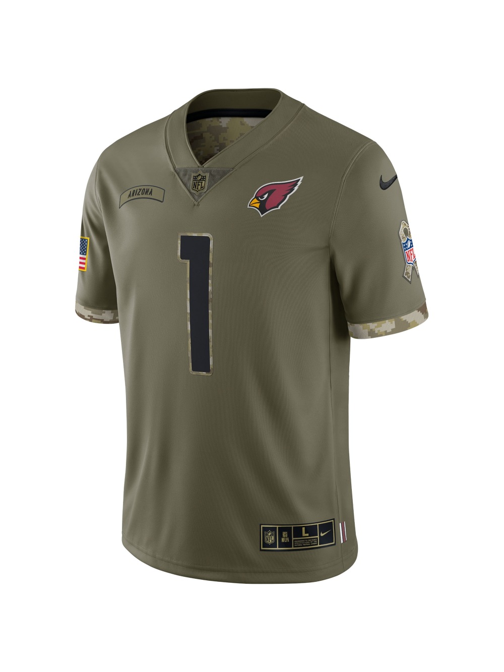Arizona Cardinals Nike Olive 2022 Salute To Service Limited Edition Jersey-1