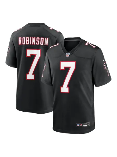 Men's Atlanta Falcons Bijan Robinson Nike Black 2023 NFL Draft First Round Game Jersey 01