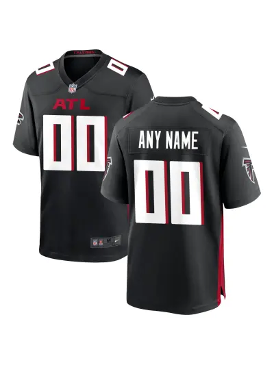Men's Atlanta Falcons Nike Black Custom Game Jersey 01