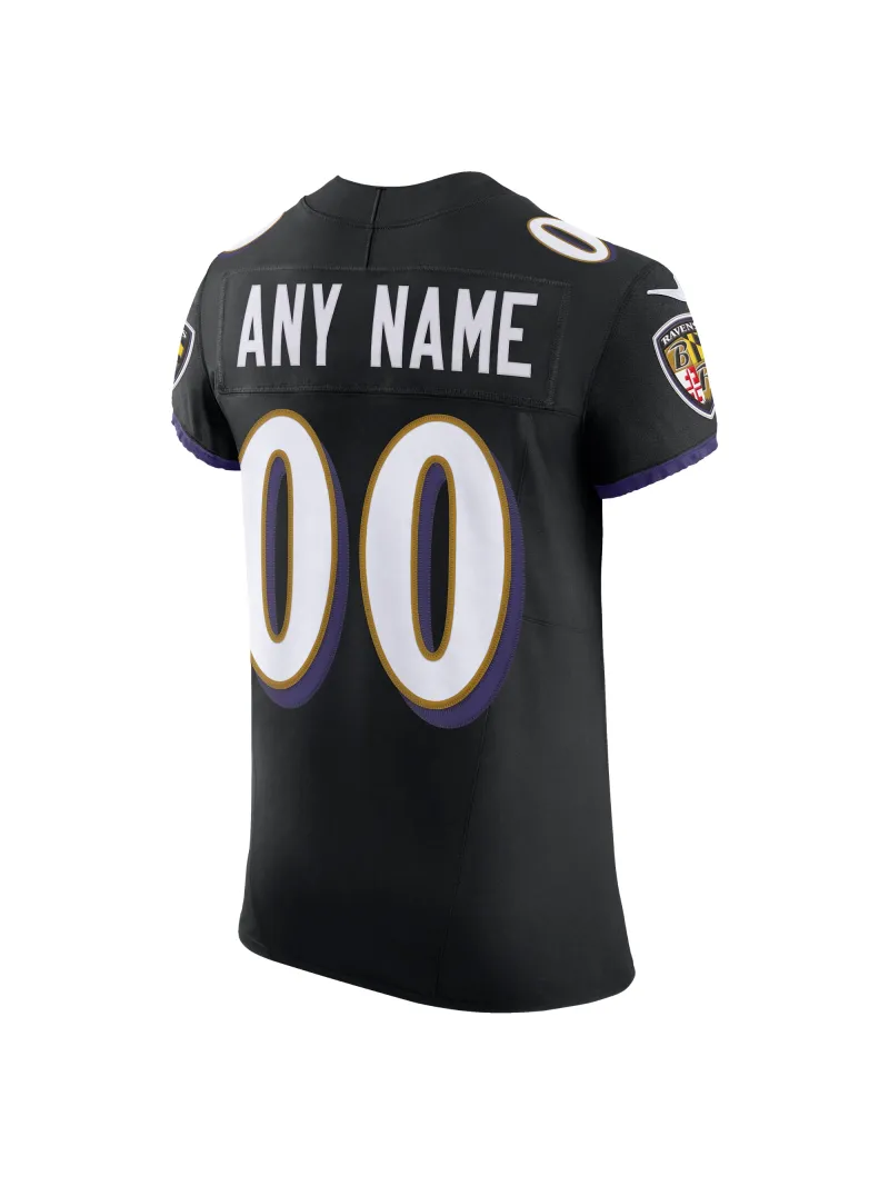 Men's Baltimore Ravens Nike Black Vapor F.U.S.E. Elite Custom Jersey