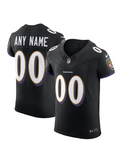 Men's Baltimore Ravens Nike Black Vapor F.U.S.E. Elite Custom Jersey 01