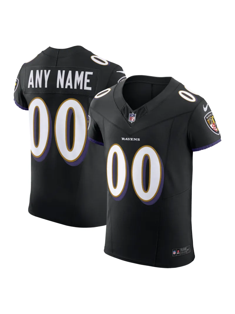 Men's Baltimore Ravens Nike Black Vapor F.U.S.E. Elite Custom Jersey