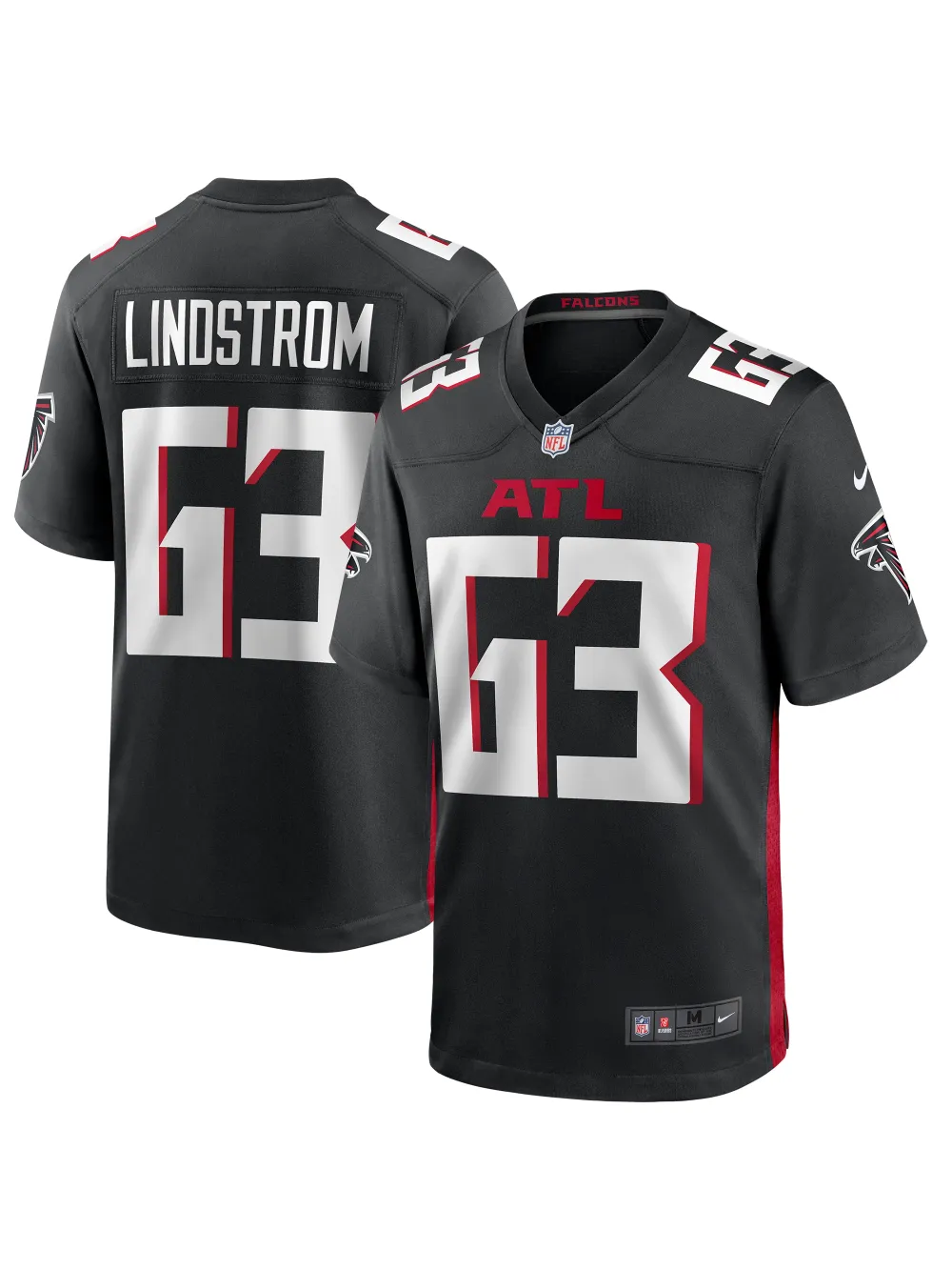 Men's Atlanta Falcons Chris Lindstrom Nike Black Game Jersey