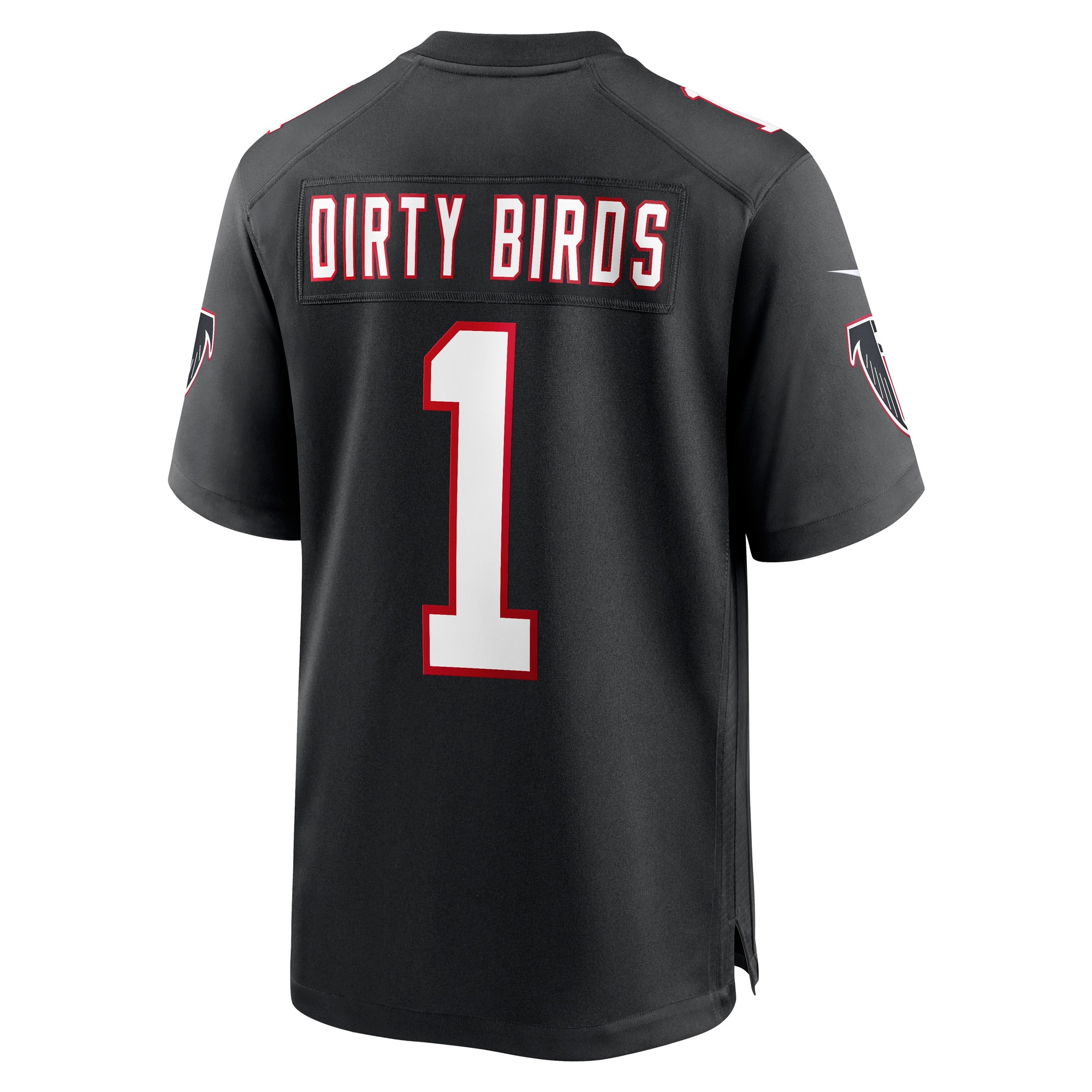 Men's Atlanta Falcons Dirty Birds Nike Black Retro Game Jersey