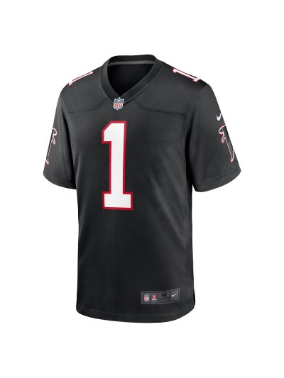 Men's Atlanta Falcons Dirty Birds Nike Black Retro Game Jersey 02