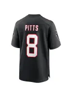 Men's Atlanta Falcons Kyle Pitts Nike Black Players Game Jersey