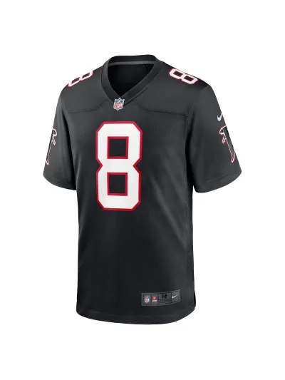 Men's Atlanta Falcons Kyle Pitts Nike Black Players Game Jersey 02