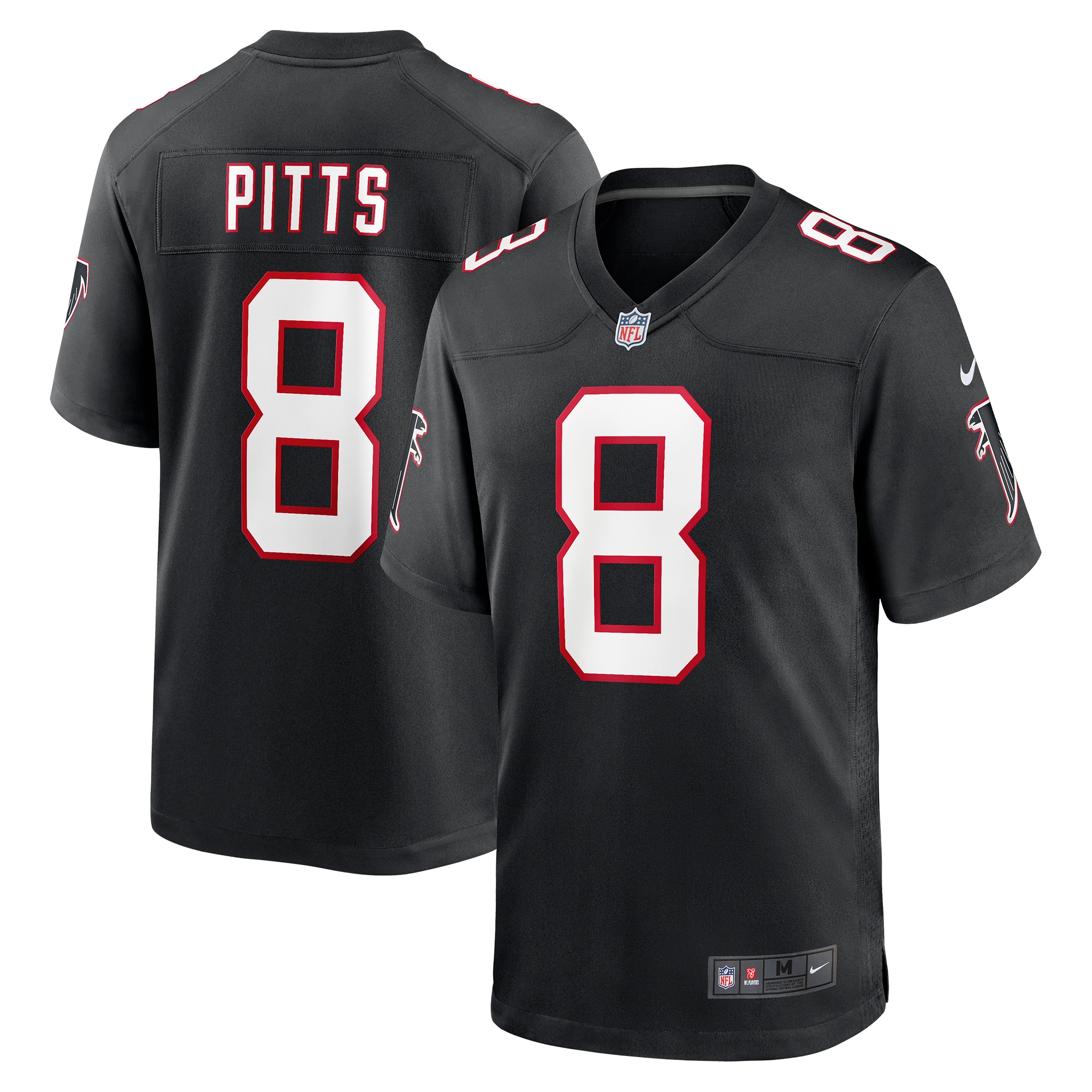 Men's Atlanta Falcons Kyle Pitts Nike Black Players Game Jersey