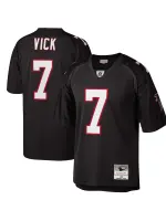 Men's Atlanta Falcons Michael Vick Mitchell & Ness Black Big & Tall 2002 Retired Player Replica Jersey