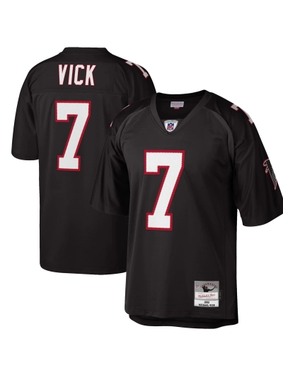 Men's Atlanta Falcons Michael Vick Mitchell & Ness Black Big & Tall 2002 Retired Player Replica Jersey 01
