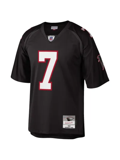 Men's Atlanta Falcons Michael Vick Mitchell & Ness Black Big & Tall 2002 Retired Player Replica Jersey 02