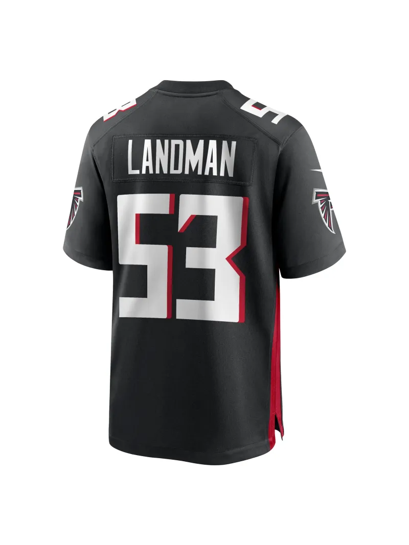 Men's Atlanta Falcons Nate Landman Nike Black Team Game Jersey