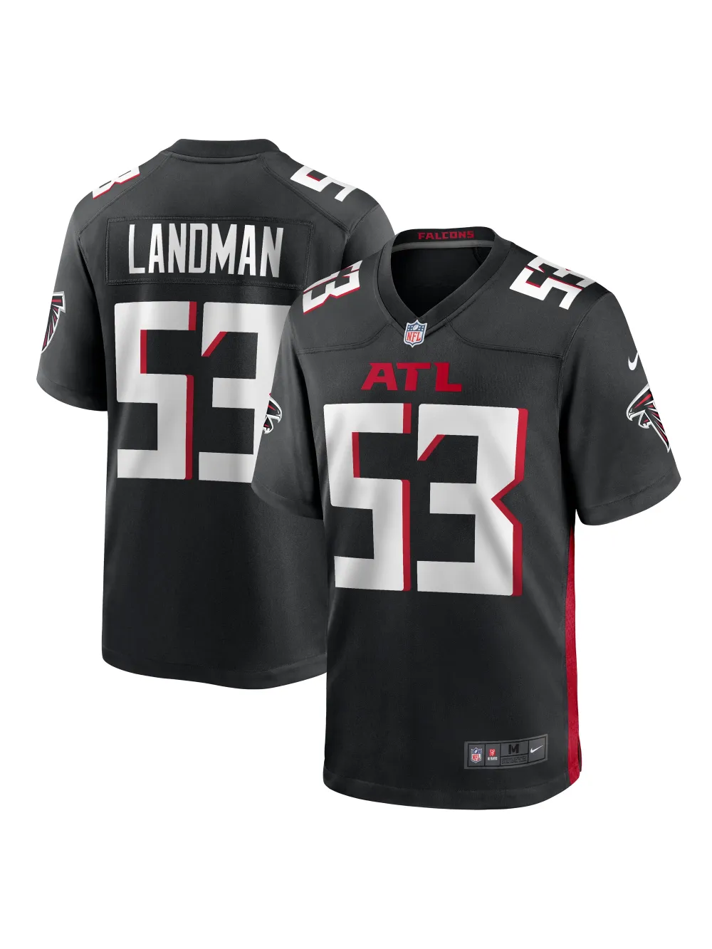 Men's Atlanta Falcons Nate Landman Nike Black Team Game Jersey